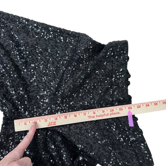 NWT Banana Republic Black Sequin Wide Leg Pants Sz Small Elastic Waist High Rise - Picture 12 of 16